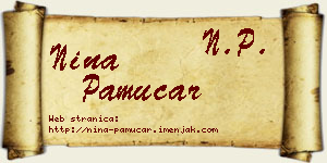 Nina Pamučar vizit kartica